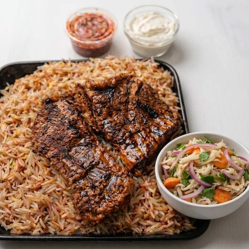 Authentic Mandi rice platter at Malabar Mandi Majlis Regina