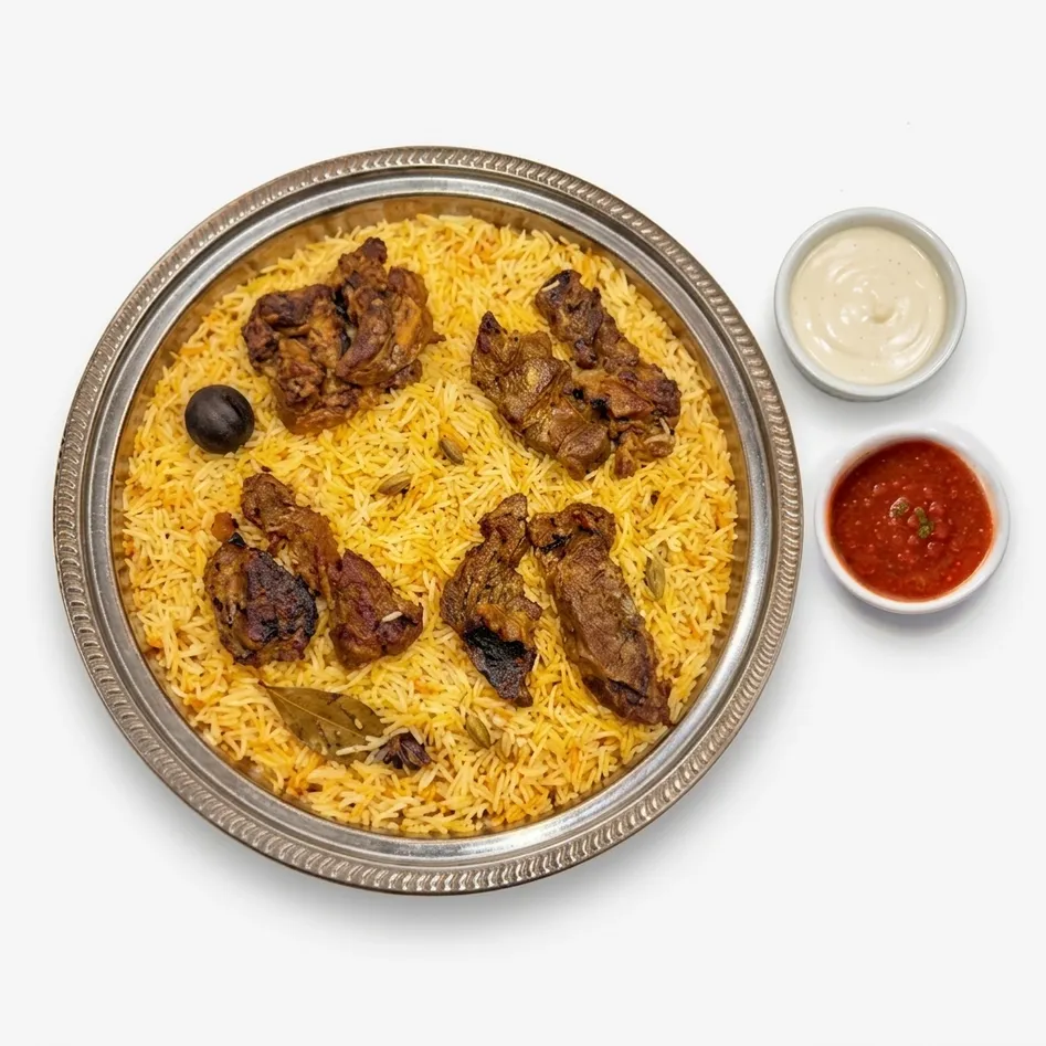 Arabian feast platter with rice and grilled meats Regina